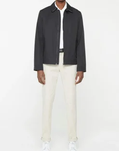 Blouson en toile uni bleu foncé