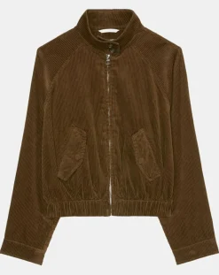 Blouson en Velours côtelé marron