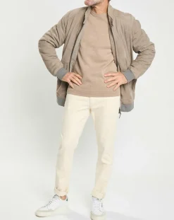 Blouson en Velours de Cuir beige