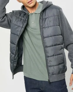 Blouson Hybride bi-matière Jersey gris