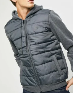 Blouson Hybride bi-matière Jersey gris