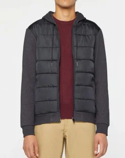 Blouson Hybride bi-matière Jersey gris