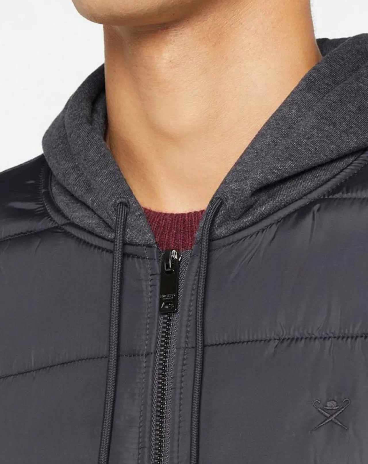 Blouson Hybride bi-matière Jersey gris