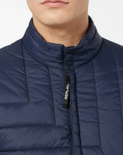 Blouson matelassé bleu marine