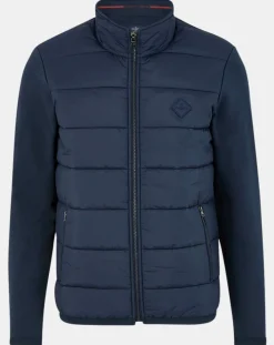 Blouson matelassé col montant bleu