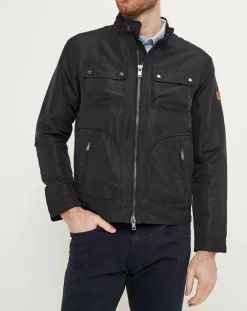 Blouson motard marine