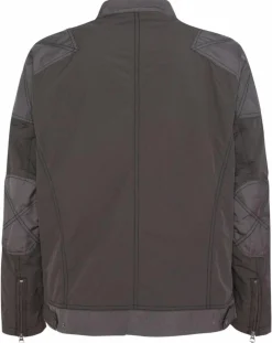 Blouson Motard Nylon marron/gris