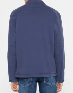 Blouson saharienne patch bleu marine