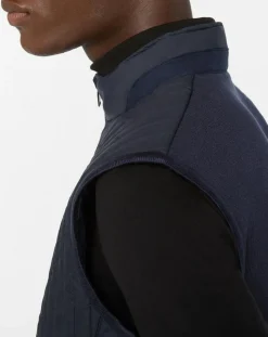 Blouson sans manches dos maille bleu