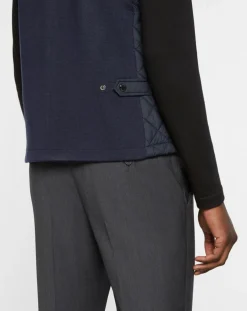 Blouson sans manches dos maille bleu