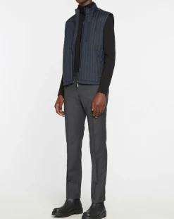 Blouson sans manches dos maille bleu