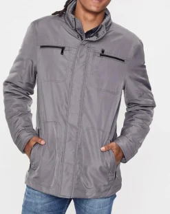 Blouson technique Renny doublure matelassée gris foncé