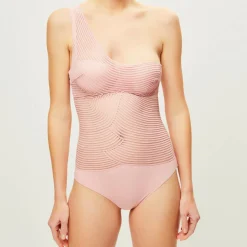 Body asymétrique paddé Garnet rose
