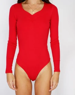 Body en Soie mélangée Madelaine rouge