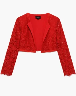 Boléro Carly à dentelle rouge