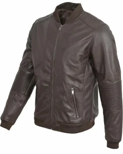 Bombers en Cuir Blois marron