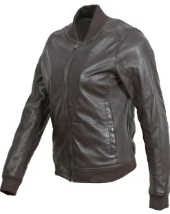 Bombers en Cuir Byfan marron