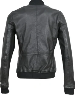 Bombers en Cuir Byfan noir