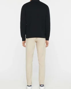 Bombers en nylon & maille bleu nuit