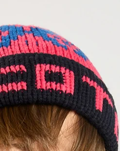 Bonnet de ski rose/bleu/vert