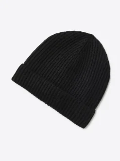 Bonnet uni en viscose mélangée noir