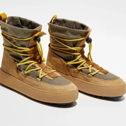 Boots Après-ski en Velours de Cuir & Textile Mtrack beige/jaune