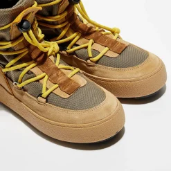 Boots Après-ski en Velours de Cuir & Textile Mtrack beige/jaune