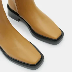 Boots en Cuir Large camel - Talon 5 cm