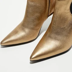 Boots en Cuir Lune dorées - Talon 8.5 cm