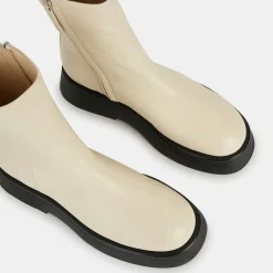 Boots en Cuir Maika écrues