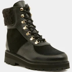 Boots en Cuir Mountain Lacet noires