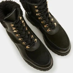 Boots en Cuir Mountain Lacet noires