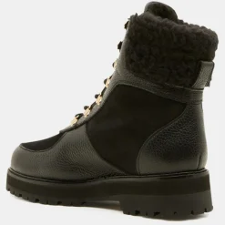 Boots en Cuir Mountain Lacet noires