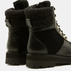 Boots en Cuir Mountain Lacet noires