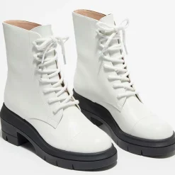 Boots en Cuir Nisha blanches - Talon 7,5 cm