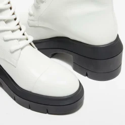 Boots en Cuir Nisha blanches - Talon 7,5 cm