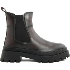 Boots en Cuir Olivia bordeaux