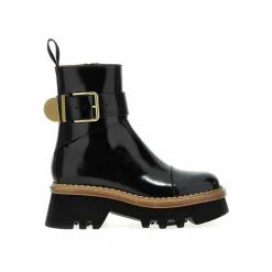 Boots en cuir Owena noires