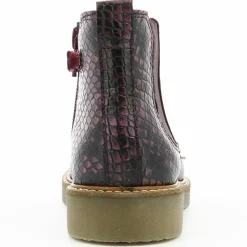 Boots en Cuir Oxalide bordeaux