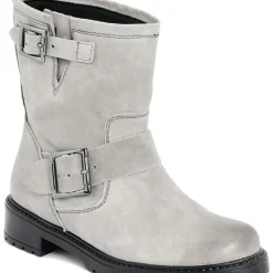 Boots en Cuir Pia grises