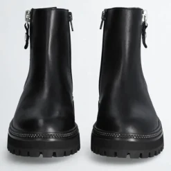 Boots en Cuir Pink noires