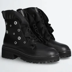 Boots en Cuir Pink noires