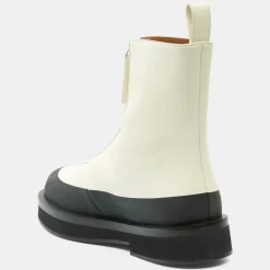 Boots en Cuir Zip écrues