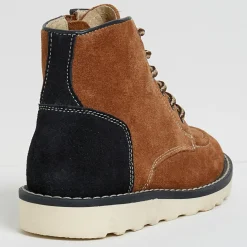 Boots en Velours de Cuir marron cognac