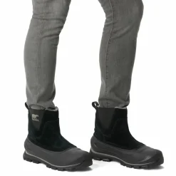 Boots en Velours de Cuir Buxton noir/gris