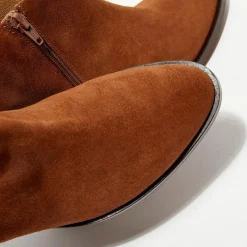 Boots en Velours de Cuir Nina marron