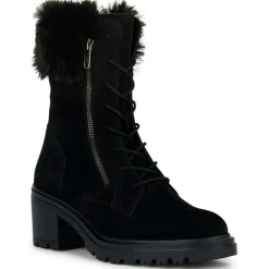 Boots en Velours de Cuir Damiana noires - Talon 6.5 cm