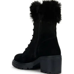 Boots en Velours de Cuir Damiana noires - Talon 6.5 cm