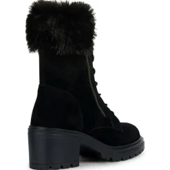 Boots en Velours de Cuir Damiana noires - Talon 6.5 cm