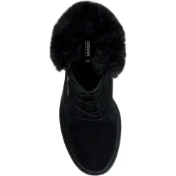 Boots en Velours de Cuir Damiana noires - Talon 6.5 cm